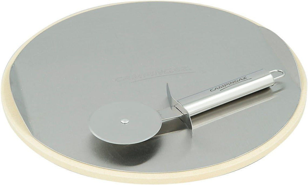 Campingaz Bratpfanne aus Gusseisen mit Grillrost aus Edelstahl, Ø 31,6 cm &amp; Pizzastein für das Culin