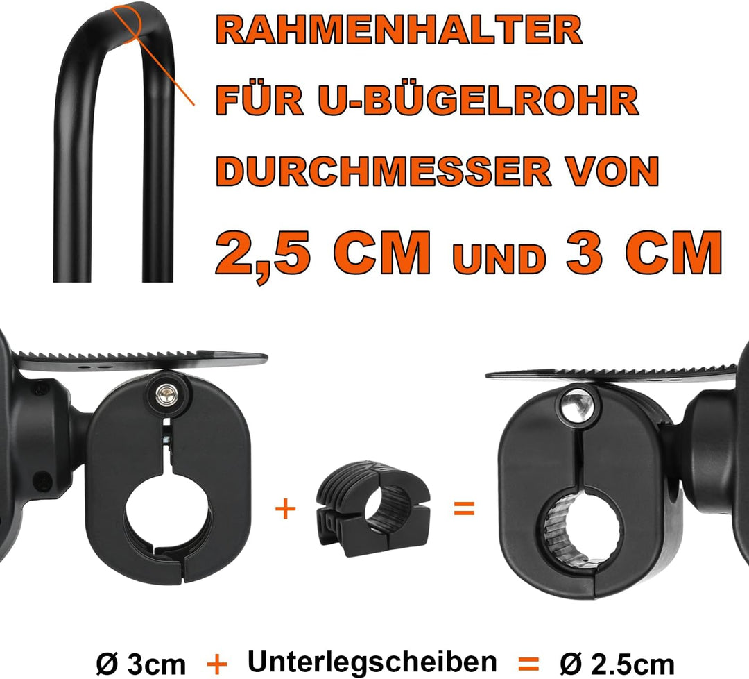 TEOV 1 Stück Rahmenhalter für Fahrradträger Länge 12CM, Verstellbarer Strap-Rahmenhalter für E-Bike