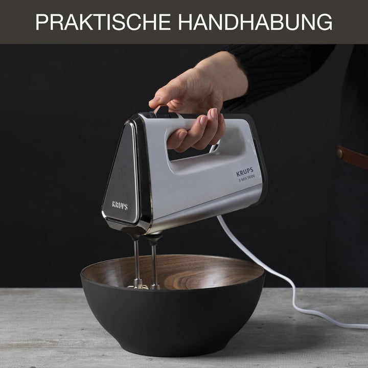 Krups GN9101 3 Mix 9000 Handmixer | 750 Watt | leistungsstark | Geschwindigkeitsregler | Turbomodus