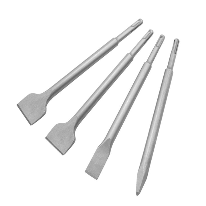 Meichoon Hammer Meissel 4er Set Elektrobohrer Rotary Hammer Schlagbohrer Rundschaft Spitz Flachkopf