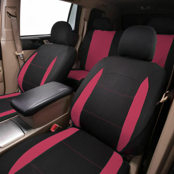 Flying Banner Auto Sitzbezüge Komplettset Universal Set (Niedriger Rücken - Polyester, Burgund und S