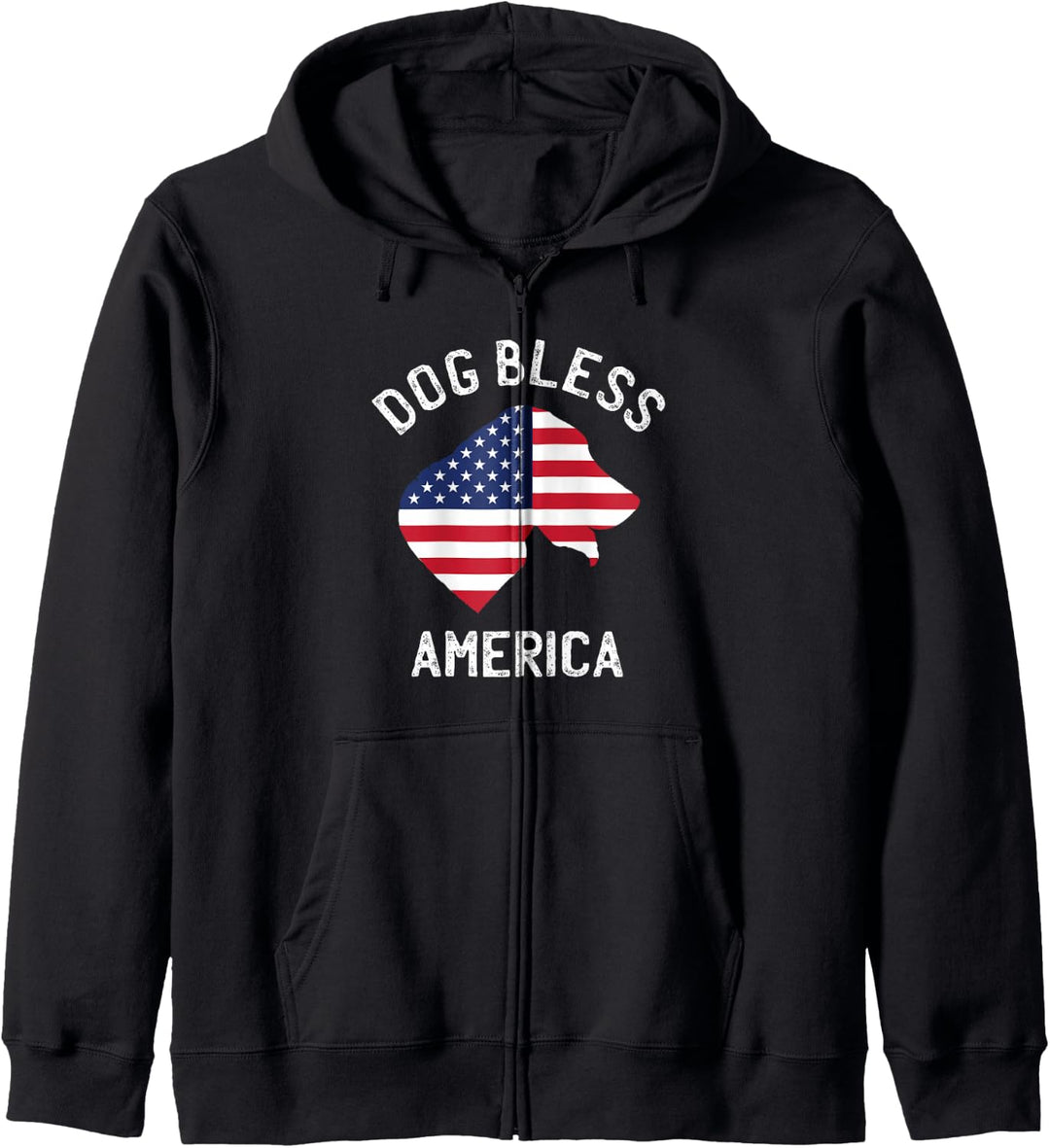 Dog Bless America 4th of July Puppy Patriotic Kapuzenjacke