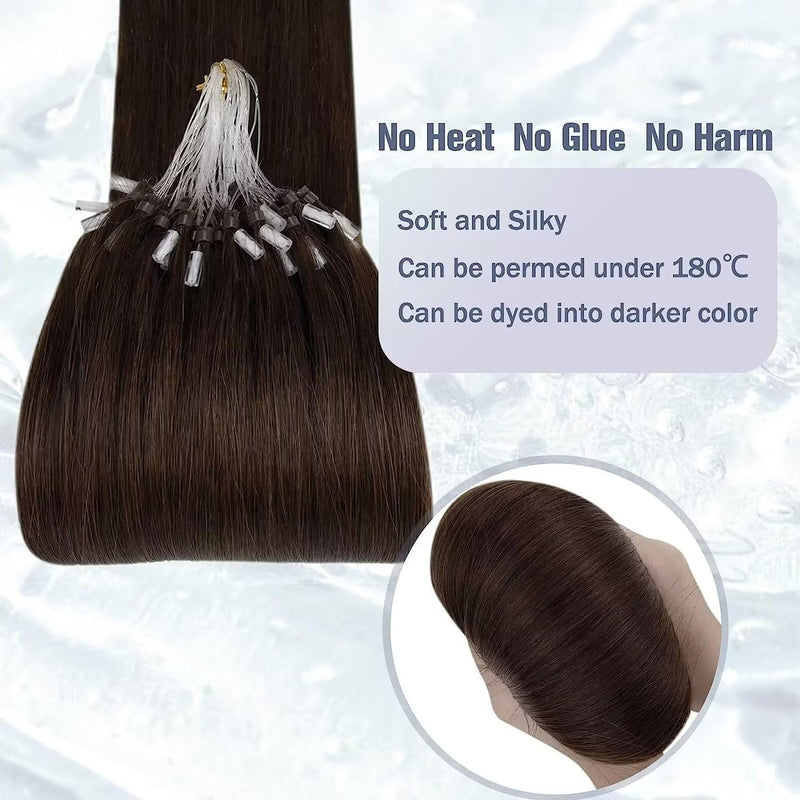 Hetto Extensions Echthaar Microring Dunkelbraun Extensions Microring Echthaar Remy Micro Loop Extens