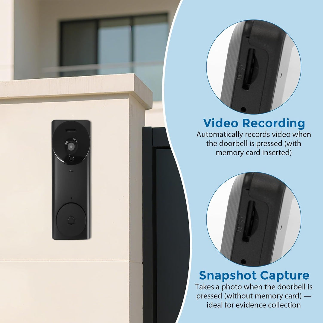 Kabellose Video Türklingel, WLAN Türklingel mit 4,3" Farbmonitor, 2 Wege Audio Gegensprechanlage und