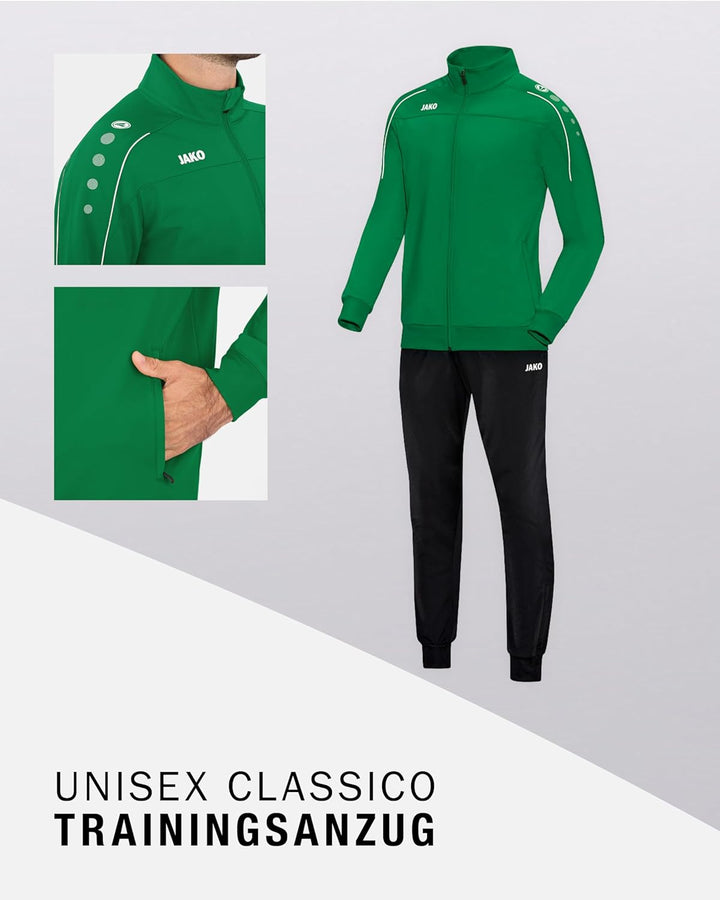 JAKO Herren Trainingsanzug Polyester Classico, nightblue/citro, XXL, M9150 M sportgrün, M sportgrün
