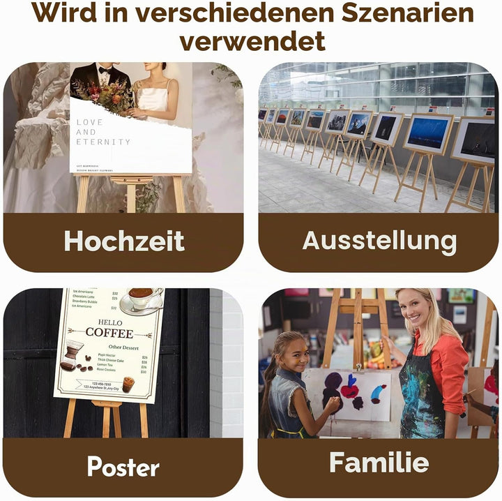 CONDA Staffelei Holz Gross verstellbare Künstler Staffelei aus Buchenholz, für Leinwände bis zu 228c