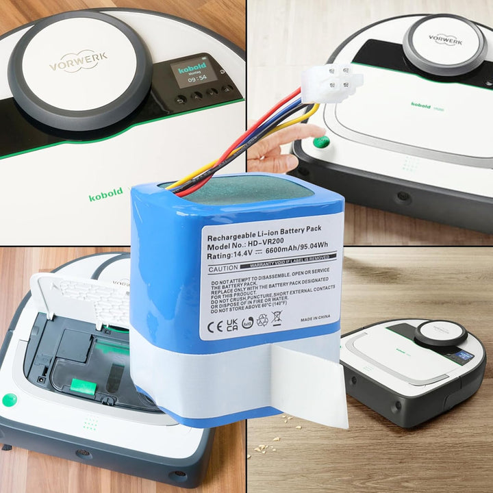 MXJFYY 14,4 V 5200 mAh wiederaufladbarer Li-Ionen-Akku, kompatibel mit Vorwerk Kobold VR200, Staubsa