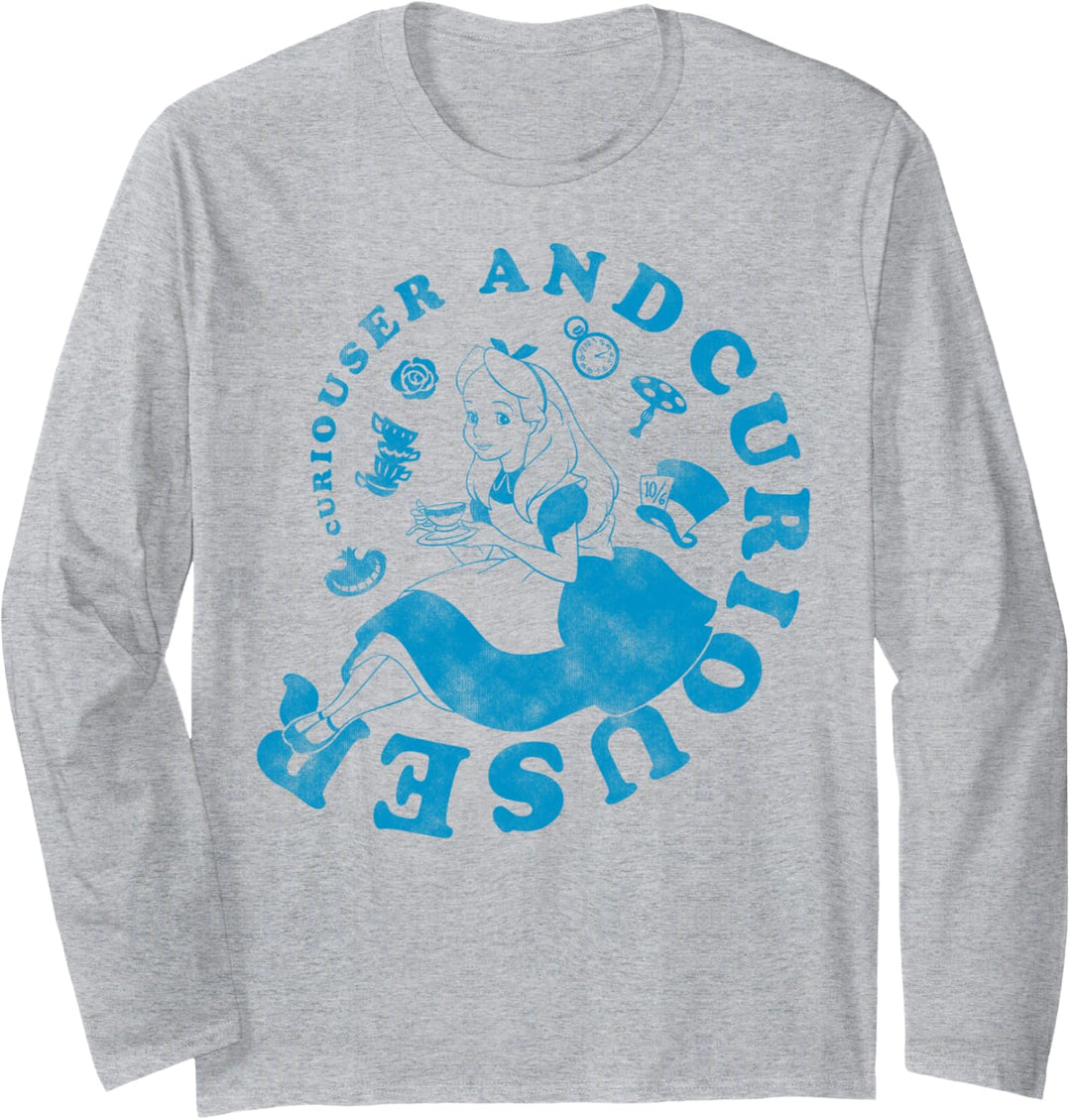 Disney Alice In Wonderland Curiouser And Curiouser Langarmshirt