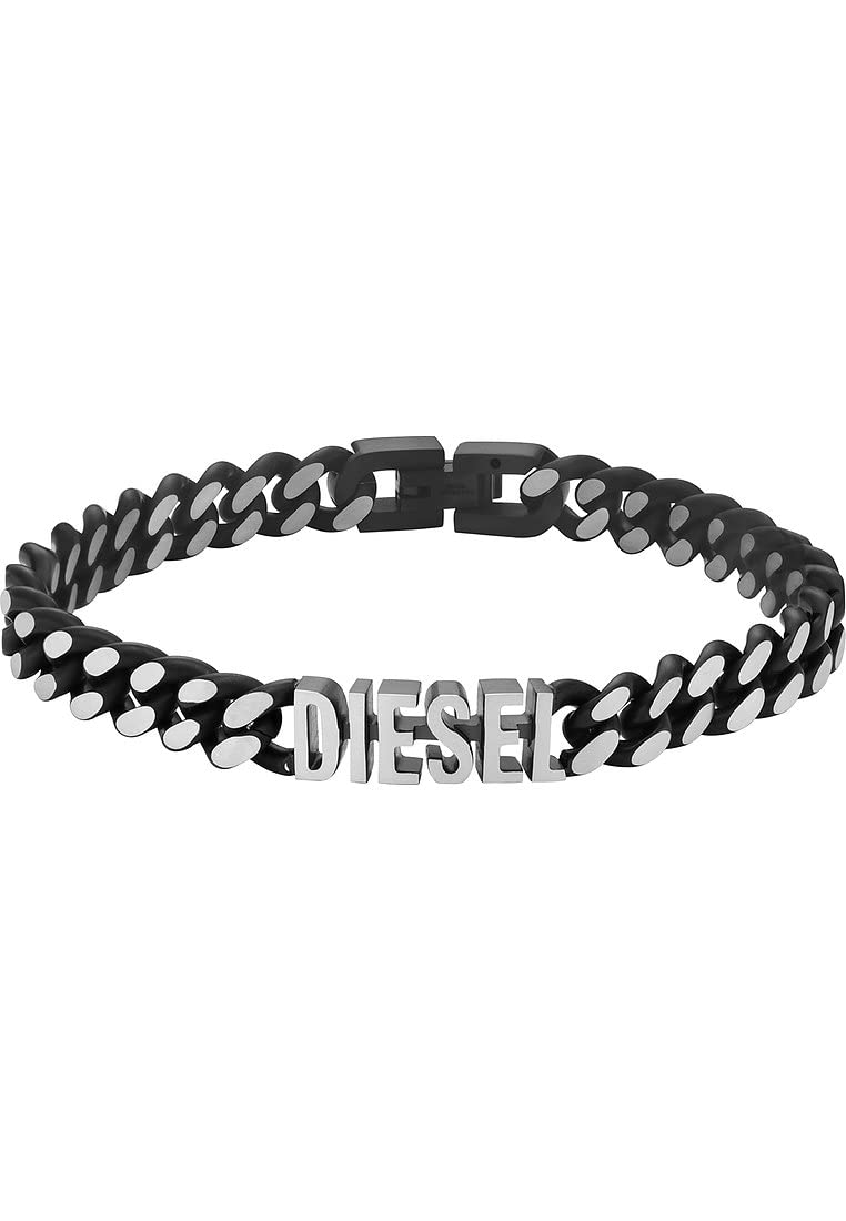 DIESEL Armband Für Männer Stahl, Länge: 208mm, Breite: 7.8mm Silber Edelstahlarmband, DX1386040