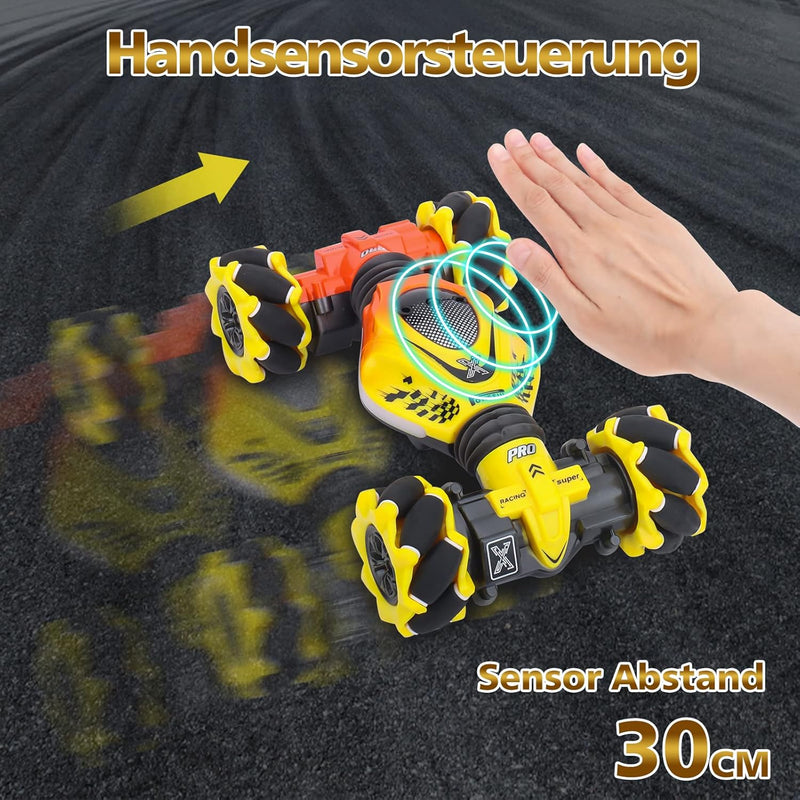 Pristar Ferngesteuertes Auto mit Handsteuerung, 2,4 GHz RC Twist Stunt Car 360° Handgeführtes Stunt-