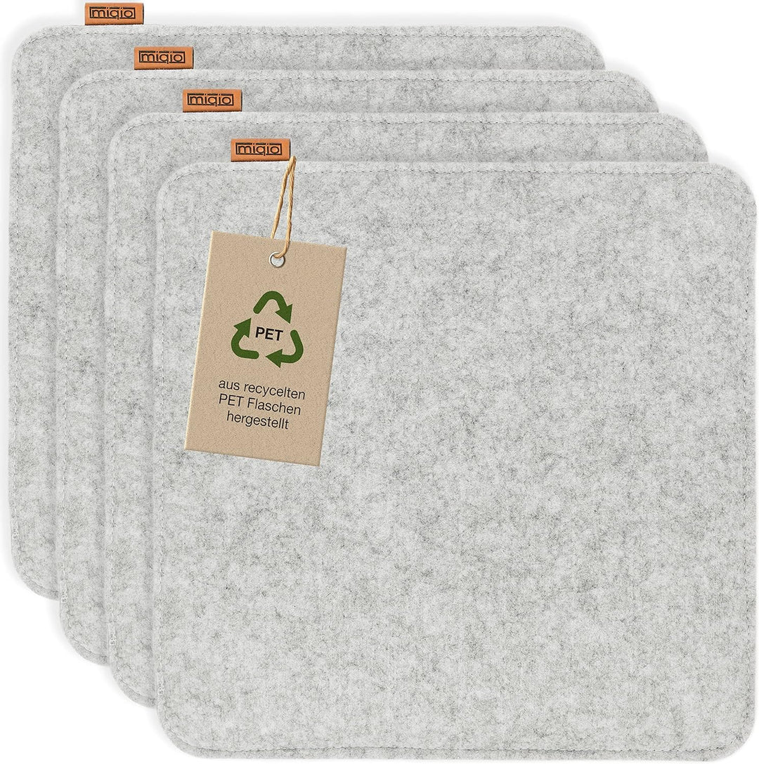 Miqio Design Sitzkissen Rechteckig aus Filz mit Antirutschnoppen | Nachhaltig aus recycelten PET Fla