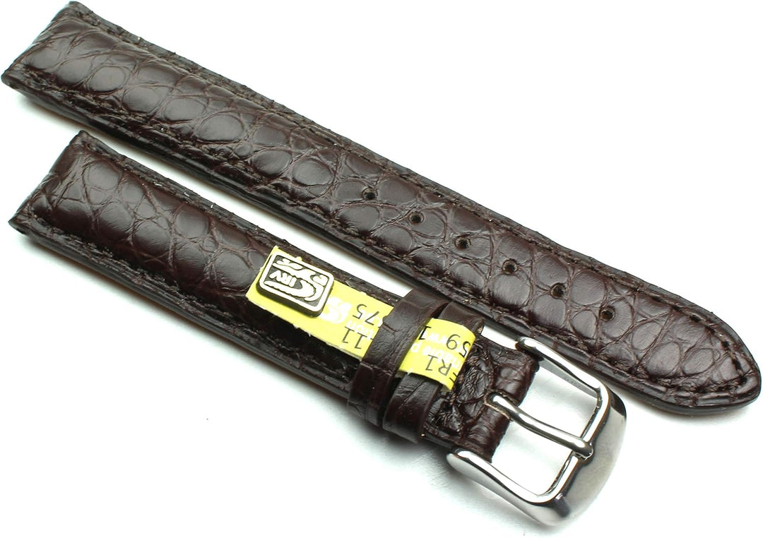 18mm Echt Alligator Vintage hangemacht in Deutschland Uhrenarmband Dunkel braun