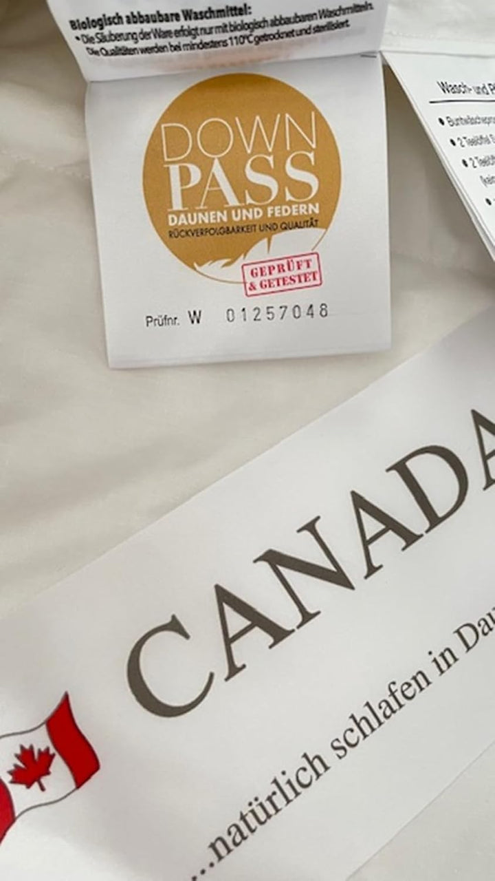 Canada Daune Sommerdecke 100% Daunen Kassettensteppdecke canadische Daune 100% Natur Daunendecke 200
