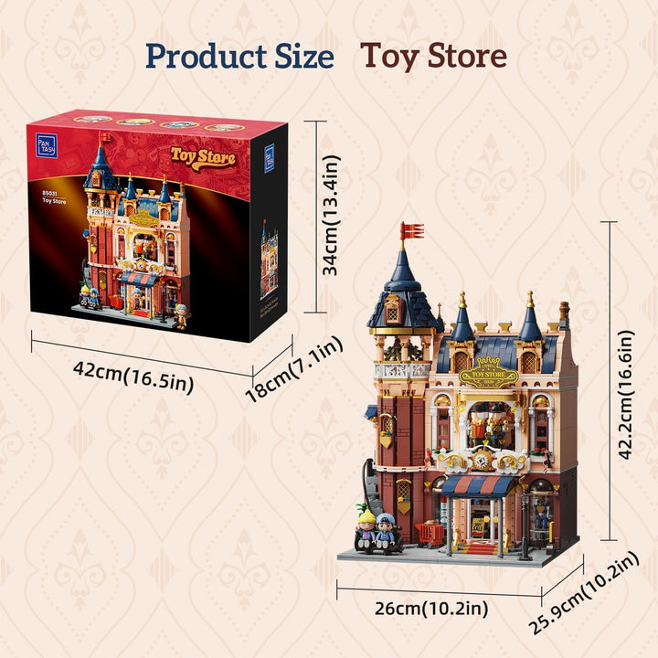PANTASY Spielzeugladen Baukasten für Erwachsene, Europäisches Schloss im Modular Street Scene Design