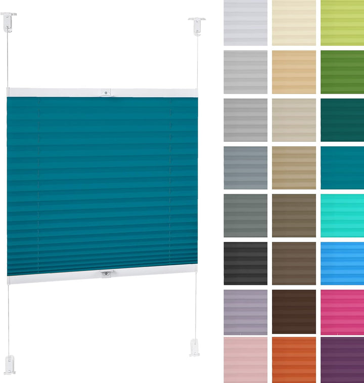 DECOOR Plissee ohne Bohren 70cm x 100cm Faltrollo Rollo für Fenster und Tür Nicht-invasive Fensterja