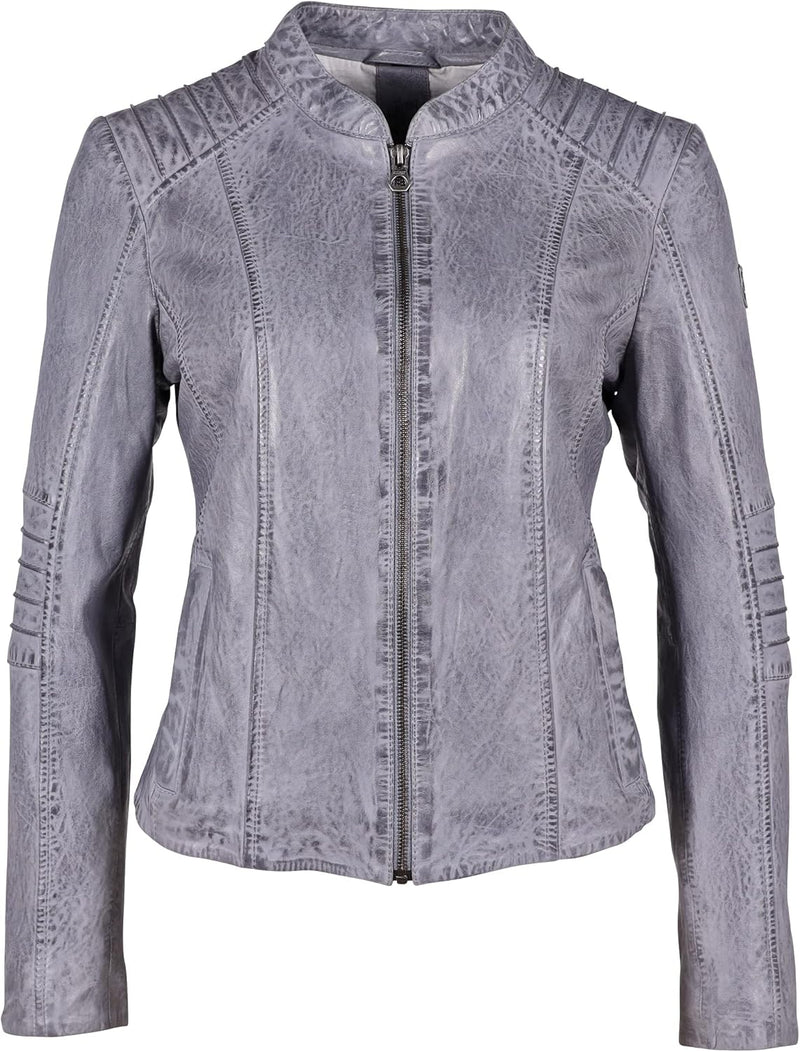 Gipsy Kurze sportliche Damen Lederjacke Übergangsjacke aus Lammleder mit Steppung - GWJuana S22 LONT