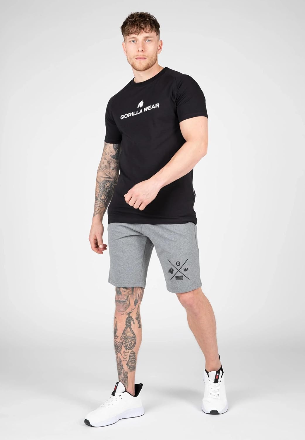 Gorilla Wear - Davis T-Shirt - schwarz - Bodybuilding Sport Alltag Freizeit mit Logo Aufdruck leicht