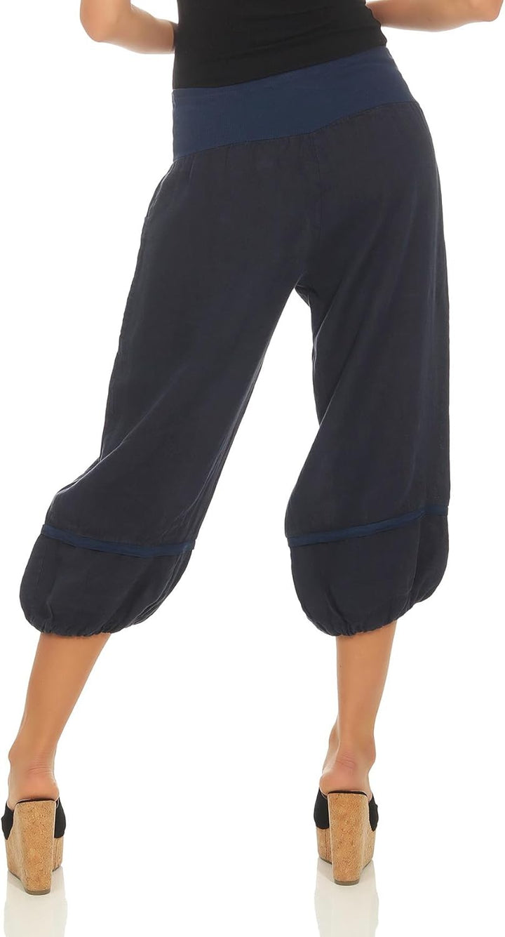 Malito Damen Hose aus Leinen - Stoffhose in Uni Farben - Freizeithose für den Strand - Chino - Capri