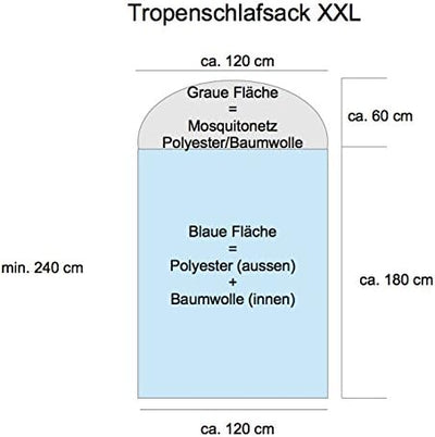 Nomaquito - Ultraleichter Tropenschlafsack mit integriertem LLI-Moskitonetz Tropenbeige Standard, Tr