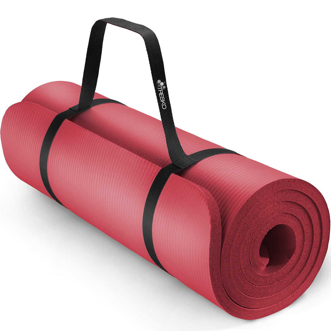 TRESKO Yogamatte Phthalatfrei - Gymnastikmatte rutschfest, Pilatesmatte Fitnessmatte mit Tragegurt,