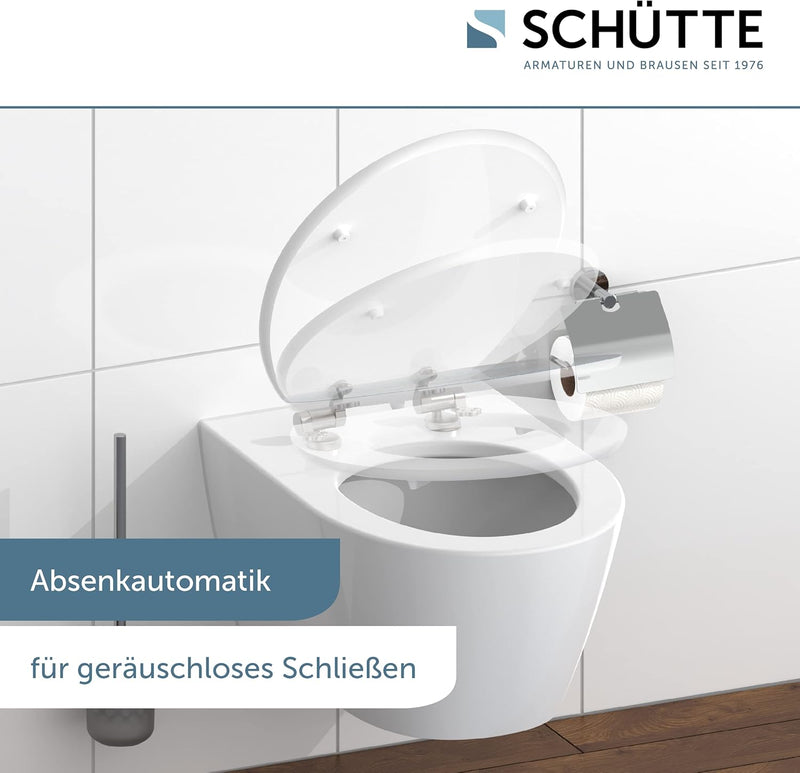 SCHÜTTE 80540 HG MDF-Holzkern High Gloss WC-Sitz SHELL HEART mit Absenkautomatik, Motiv, Shell Heart