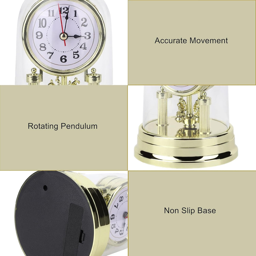 Mumusuki Tischuhren, Standuhr Nostalgisch Deko Vintage Wohnzimmer Uhr mit Haube Kunststoff Uhr zum H