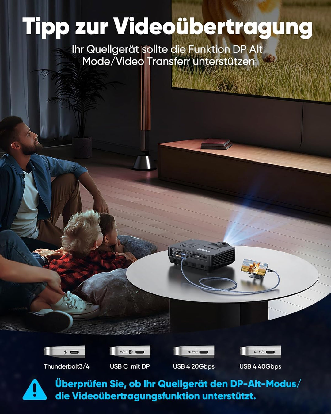 Highwings USB C auf HDMI Kabel 4K 1.8M 2 Stück, USB C HDMI UHD Thunderbolt 3 Kompatibel für iPhone 1