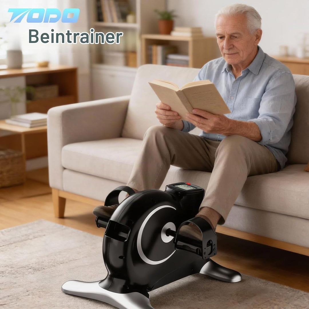 TODO Pedaltrainer für Senioren mit LCD-Display, Mini Bike Heimtrainer Schwarz, Verstellbarer Widerst