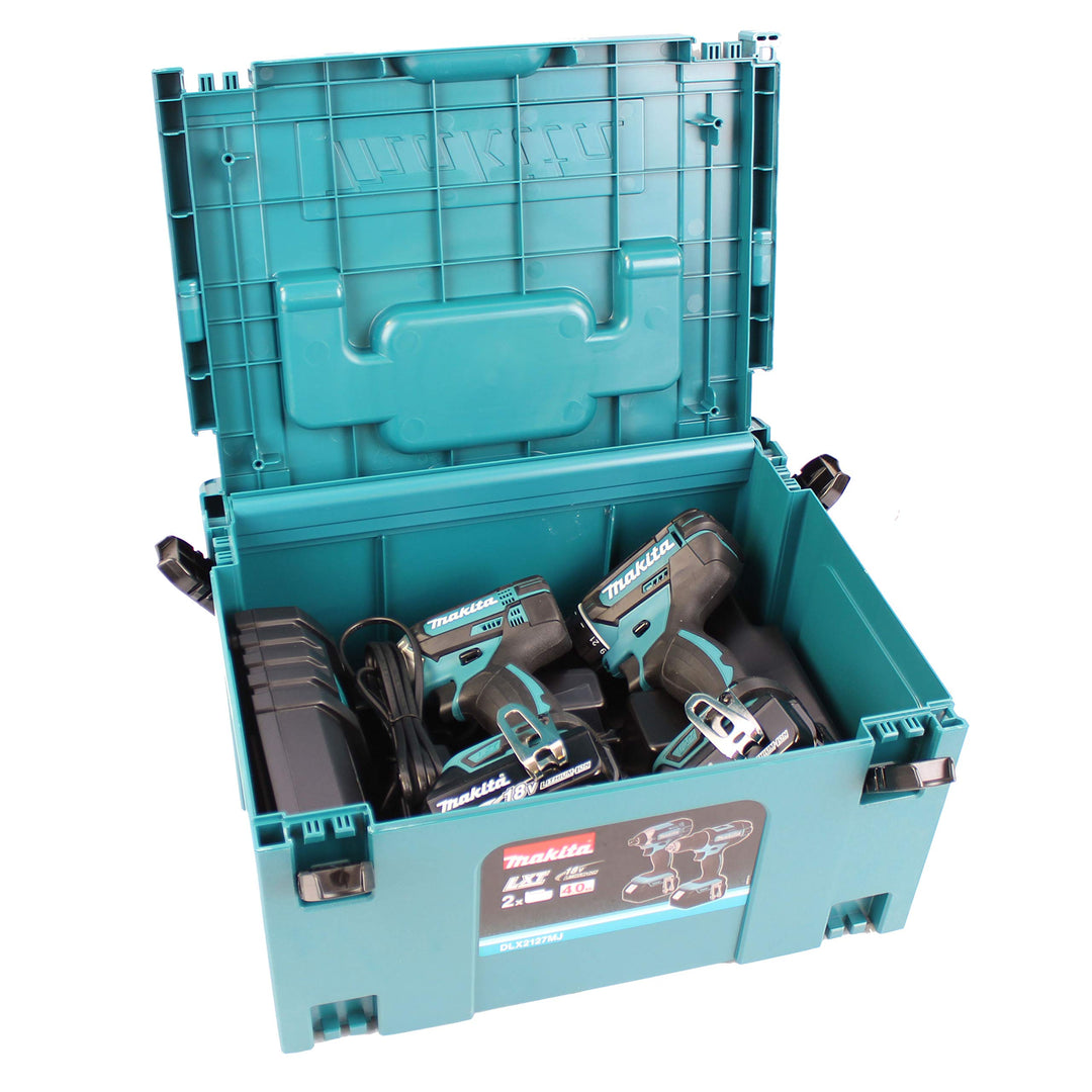 Makita Combo Kit Akku-Bohrschrauber Set DLX2127MJ DDF482 + DTD152 + 2 x 4,0AH + DC18RC im Makpac Gr.