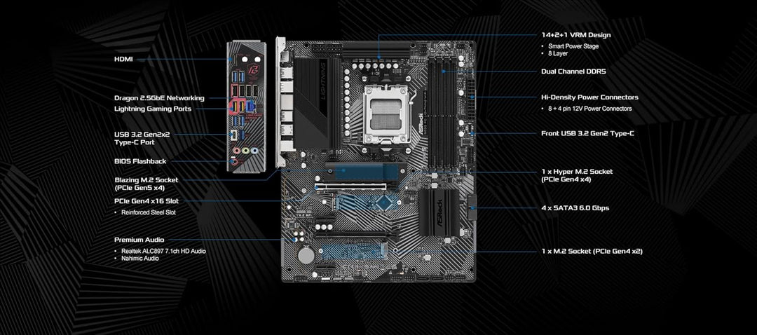 Asrock B650 PG Lightning AMD B650 Socket AM5 ATX