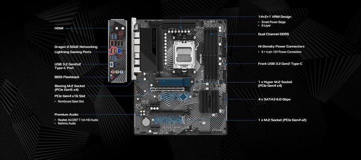 Asrock B650 PG Lightning AMD B650 Socket AM5 ATX
