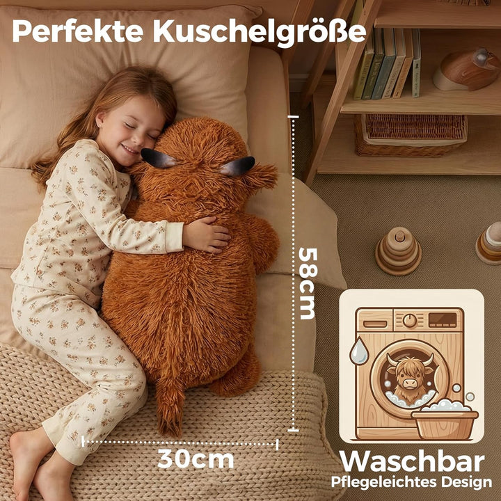 Mewaii Weighted Plüsch Gewichtstiere Hochlandrind Kuscheltier 58cm,1.8kg (4.0 lbs) Kawaii Plüschtier