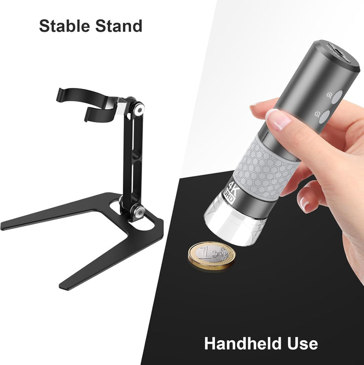 Jiusion WiFi USB Digitales Mikroskop, 50 bis 1000X Kabellose Vergrösserung Endoskop 4K 3840 x 2160P