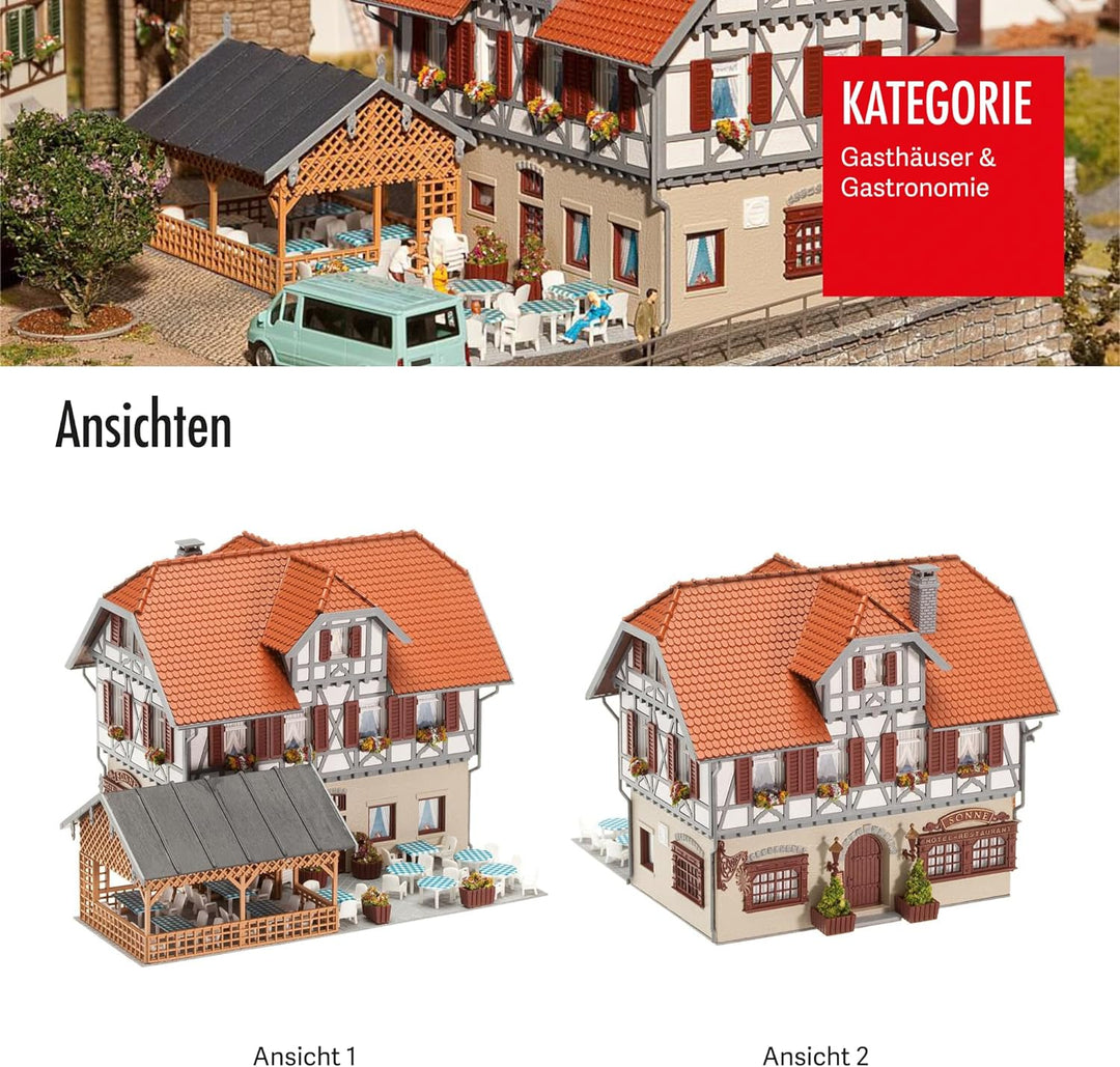 Faller FA130438 - Gasthaus Sonne mit Laube, 18.5 x 7.7 x 27.9 cm