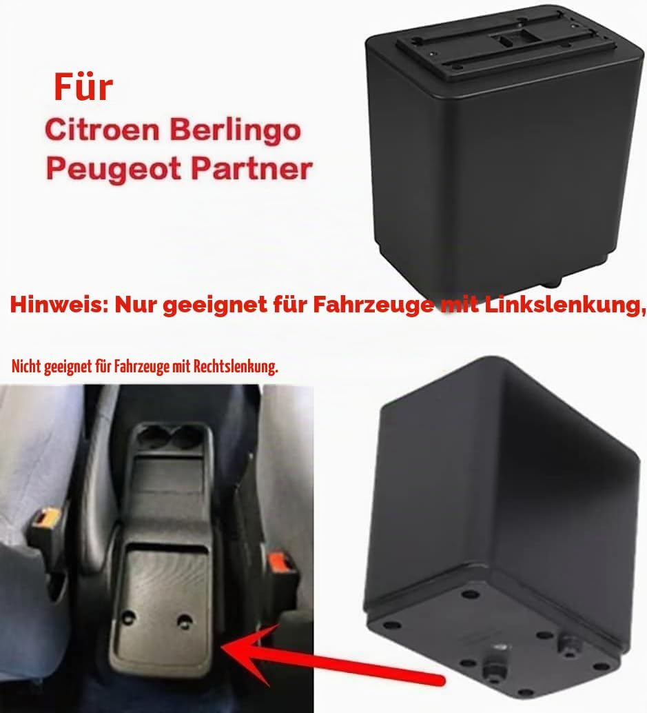 Doppelschicht Armlehne Box Für Citroen Berlingo 2010-2020 Mittelkonsole Aufbewahrungsbox mit Becherh