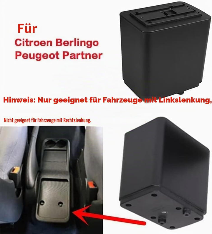 Doppelschicht Armlehne Box Für Citroen Berlingo 2010-2020 Mittelkonsole Aufbewahrungsbox mit Becherh