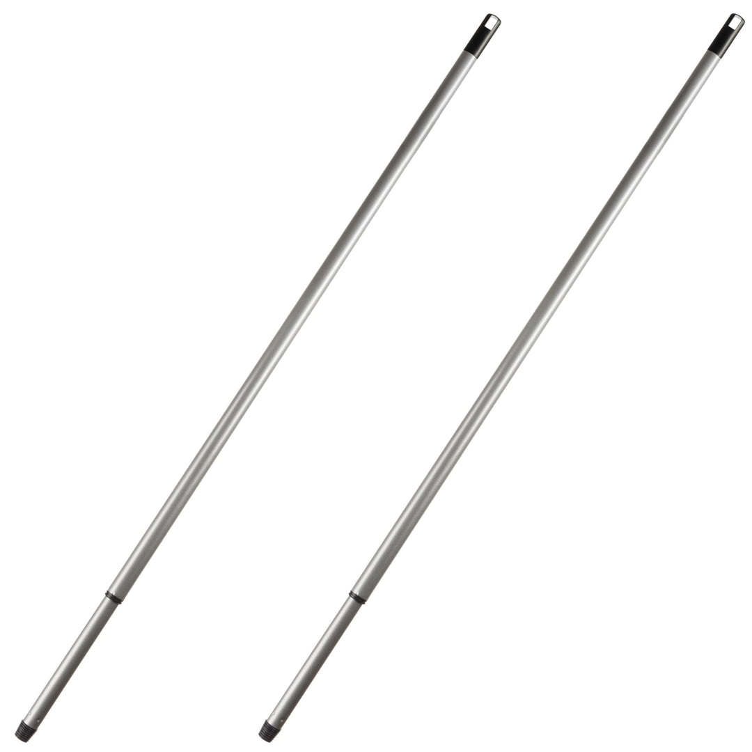 2x Besenstiel Teleskopstiel, 80 cm - 140 cm, Lange, stabile Teleskop Besenstiele mit Gewinde, Stiel
