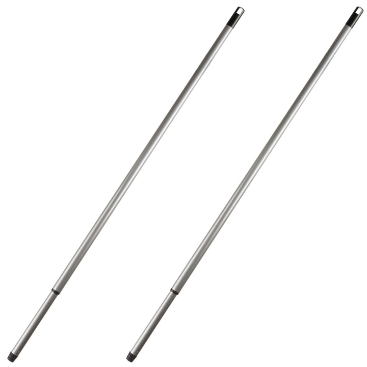 2x Besenstiel Teleskopstiel, 80 cm - 140 cm, Lange, stabile Teleskop Besenstiele mit Gewinde, Stiel