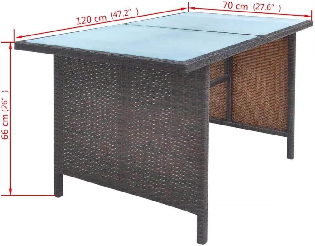 Tidyard 18-teilig Gartengarnitur Poly Rattan Sitzgruppe Gartengruppe Essgruppe mit Sitzpolster PE-Ra