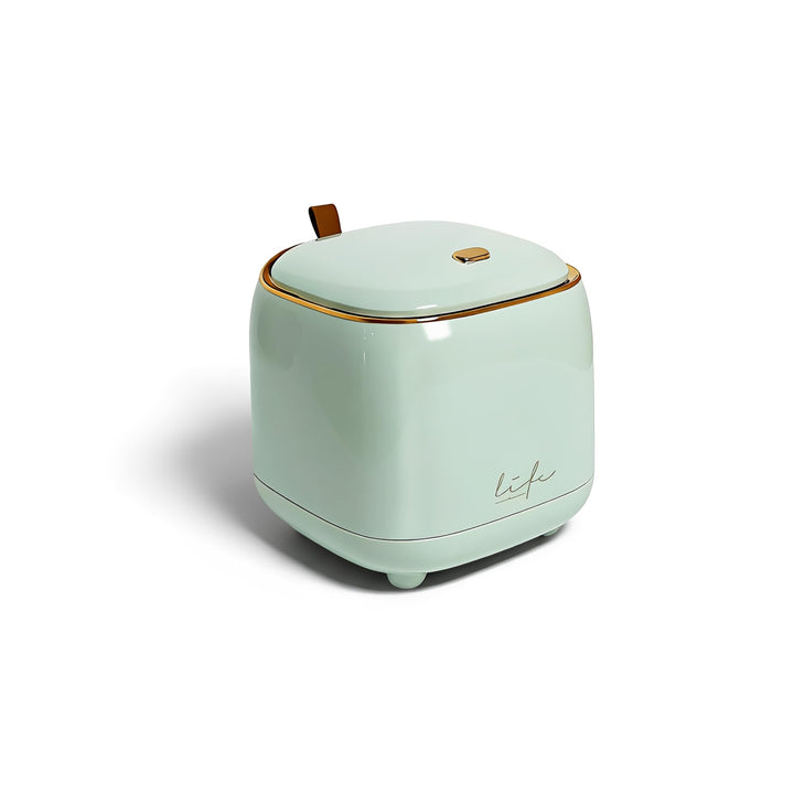 Desktop Mini Mülleimer mit Druckdeckel, tragbarer Tischabfalleimer für Zuhause und Büro, Hellgrün, 1