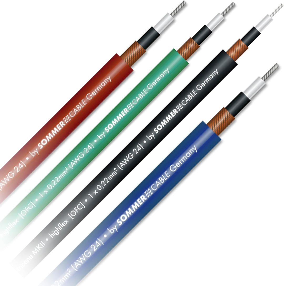 SOMMER CABLE 25m Tricone® MKII 1x 0,22 mm² OFC Gitarren- Instrumentenkabel - 300-0021 25m Schwarz, 2