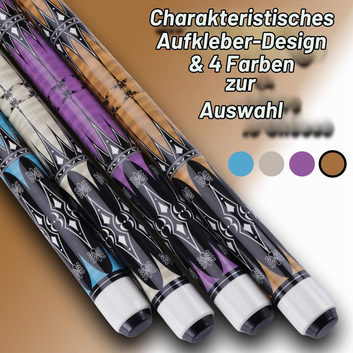 58" Pool Billard Queue with 13mm Tip,19 20 oz Billiard Cue,Schwarz oder Weiss，1/2 Maple Queue Sticks