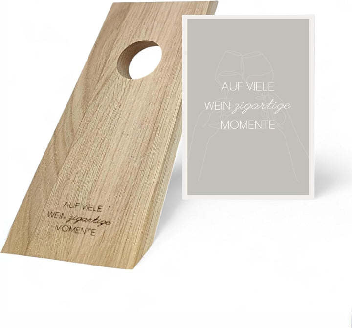 Livlig53 Weinflaschenhalter aus Holz, Magischer Flaschenhalter aus Eiche mit personalisiertem Weinet