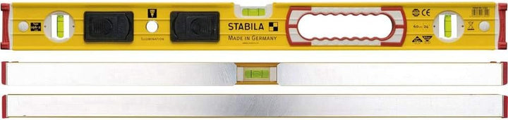 STABILA Wasserwaage Type 196-2 LED, 61 cm, extrasteifes Alu-Profil, 1 LED-Horizontal-/1 LED-Vertikal