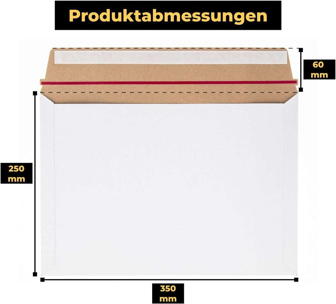 25 Versandtaschen B4 Weiss 450g Kartonumschläge 250x350mm Weiss B4 450g (250x350 mm) 25 Stück, Weiss