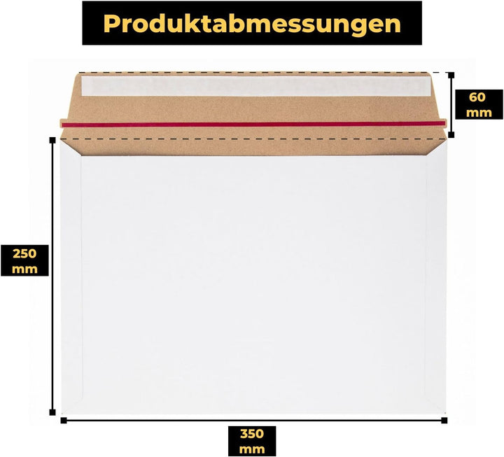 25 Versandtaschen B4 Weiss 450g Kartonumschläge 250x350mm Weiss B4 450g (250x350 mm) 25 Stück, Weiss