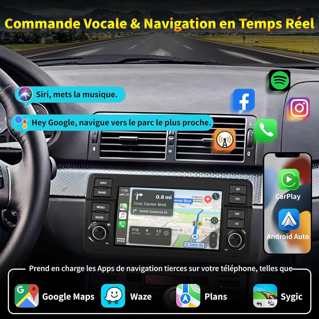 2 DIN Autoradio mit Bildschirm für BMW E46 Sedan Touring Coupé Convertible M3 Compact Rover 75 MG ZT