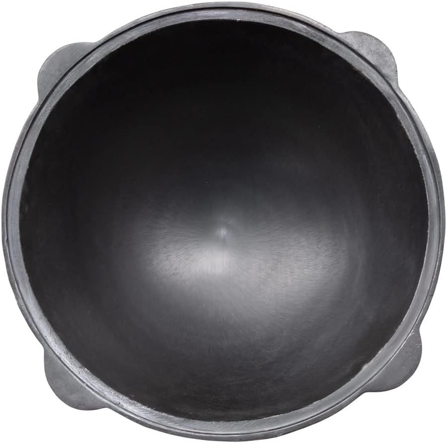 SET Kukmara Utschak mit Abzugs-Rohr, 40cm + 12 Liter Gusseisen Kazan INNEN GLATT + 50cm Schaumlöffel