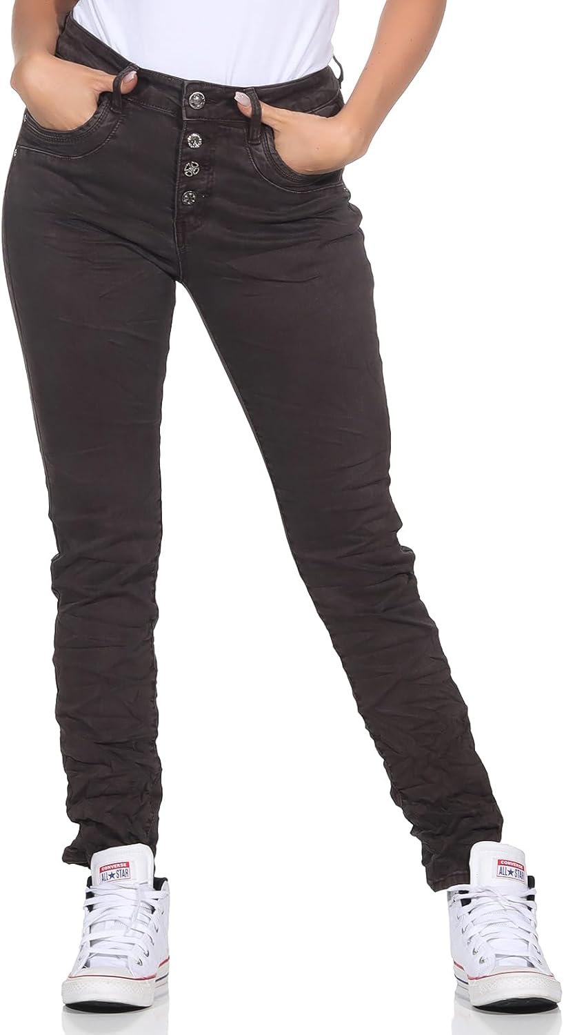 Karostar trendy Damenjeans im Boyfriends Style/Chino in aktuellen Farben/Hüfthose Stretch 611