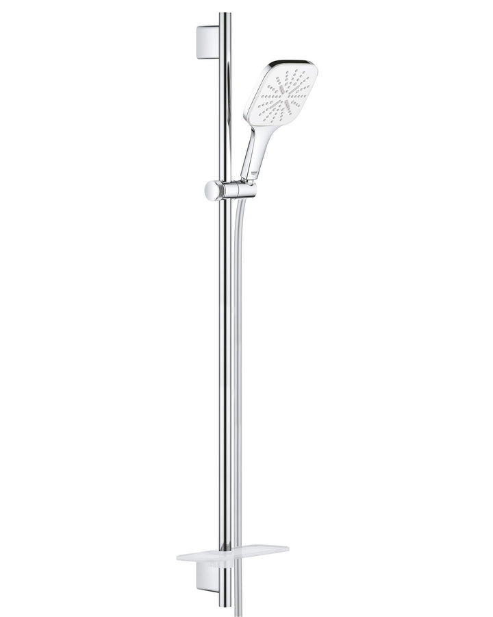 GROHE Rainshower 130 SmartActive Cube | Brausestangenset 3 Strahlarten | Moon White | 26587LS0